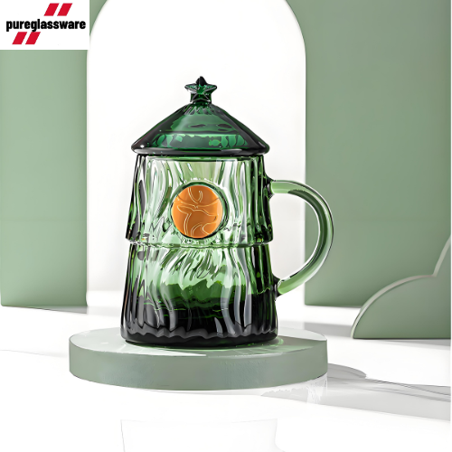 300ml christmas coffee glass mug wholesale