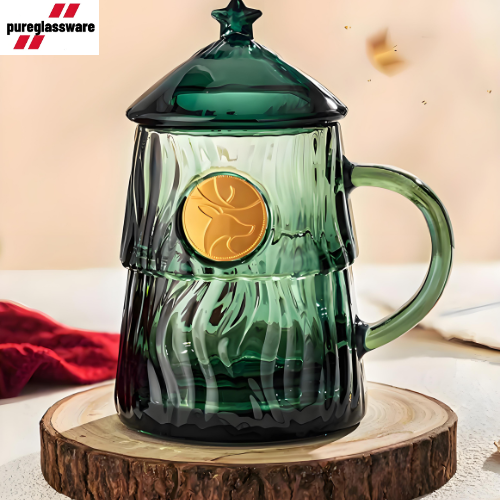 300ml christmas coffee glass mug wholesale