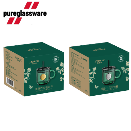 330ml glass coffee cup with lids wholesale