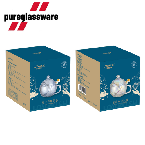 320ml glass milk cup with spoon wholesale