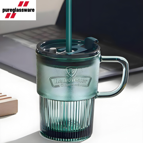 440ml glass cups with lids and straws wholesale