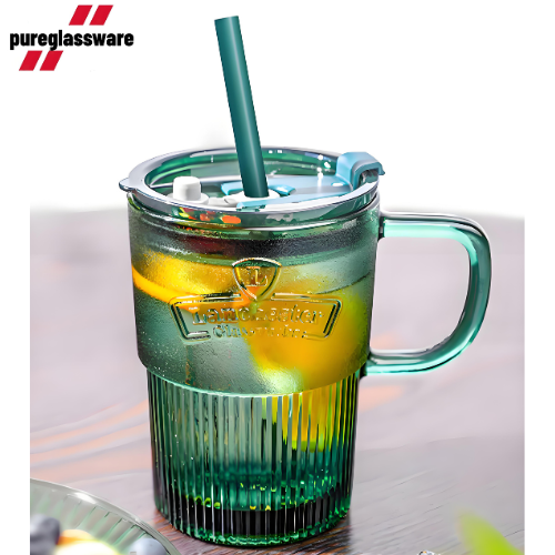 440ml glass cups with lids and straws wholesale