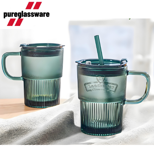 440ml glass cups with lids and straws wholesale