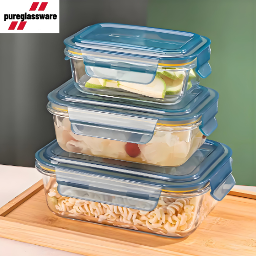 glass food storage container with lids wholesale