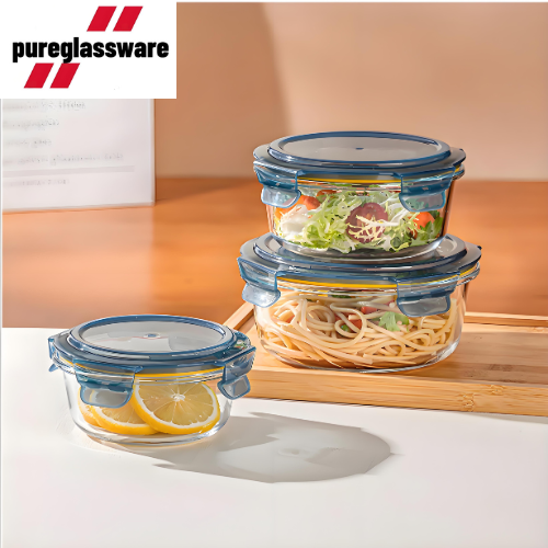 glass food storage container with lids wholesale