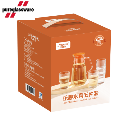 800ml water jug with lids and glass water pitcher set wholesale