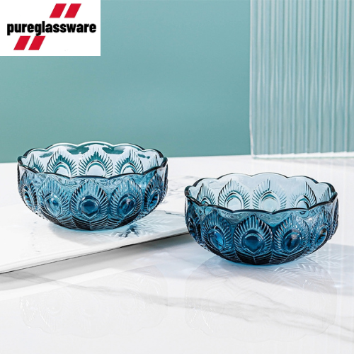 glass dipping bowl blue serving bowls dishes for desserts wholesale