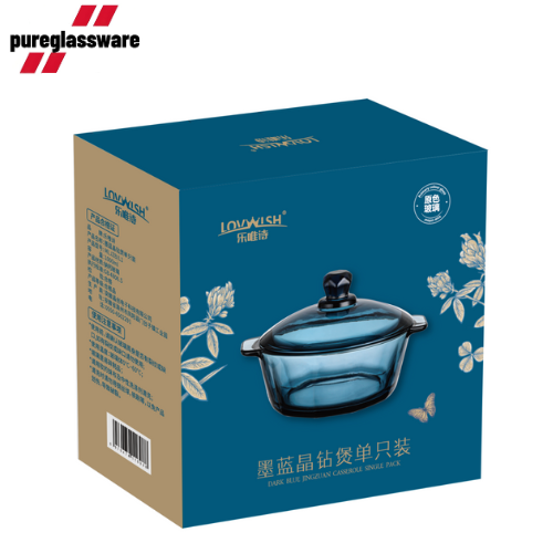 1000ml glass salad saucepan with lid and handle wholesale