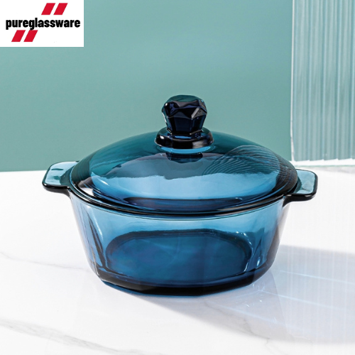 1000ml glass salad saucepan with lid and handle wholesale