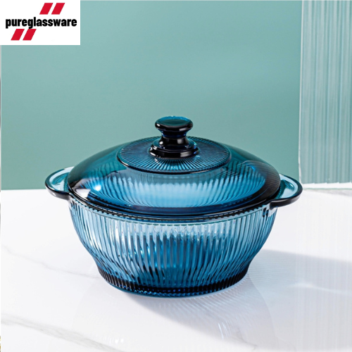 1500ml glass simmer pot with lid for salad wholesale