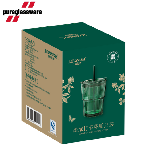 380ml glass coffee mug and glass cups with lids and straws wholesale