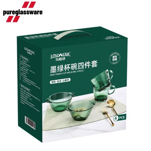 glass tableware dinner set with bowl and cups  wholesale