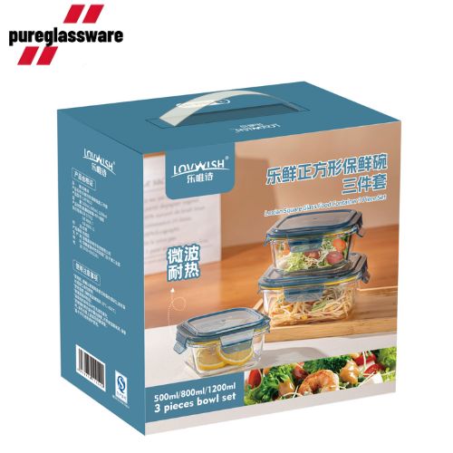 leakproof food storage containers with lids high Borosilicate glass wholesale