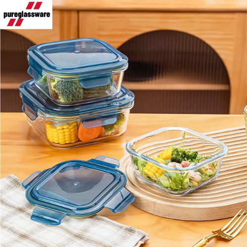 leakproof food storage containers with lids high Borosilicate glass wholesale