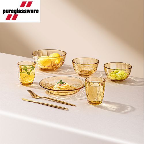 high borosilicate glass dinnerware set for 6 and dishwasher microwave safe wholesale