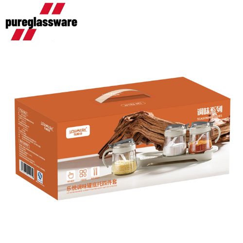 400ml glass spice jars with spoon seasoning and spices storage wholesale