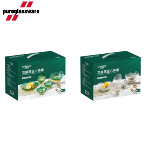 6 piece glass plates and bowls sets dinnerware wholesale