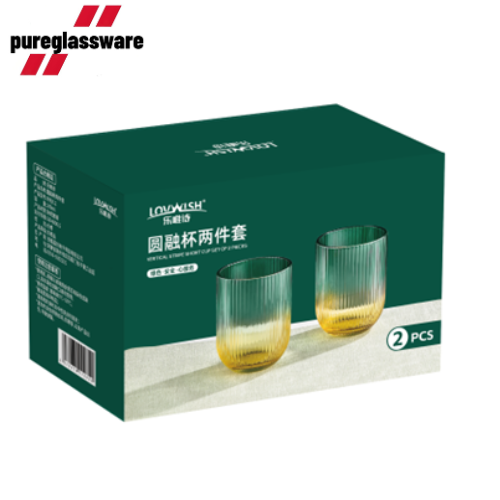 240ml drinking tumbler set glass of 2 home and bar glass cup wholesale