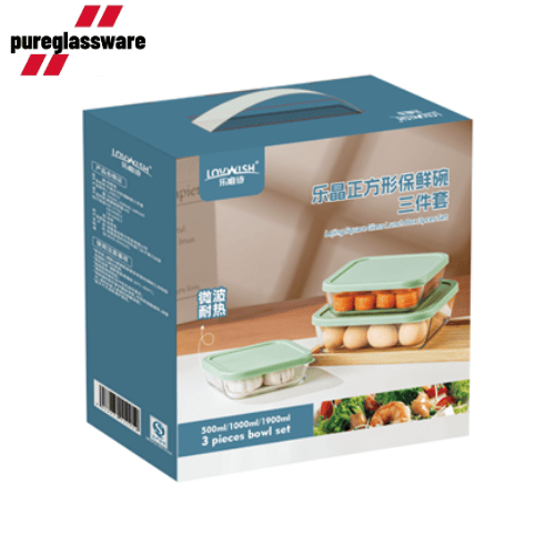 glass meal prep containers food lunch box with lids set of 3 wholesale