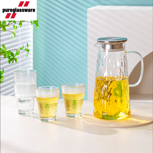 1.4 liter glass pitcher with lid iced tea water jug hot water juice beverage carafe wholesale