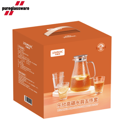 glass jug with glasses set of 4 pitcher carafe for iced tea wholesale