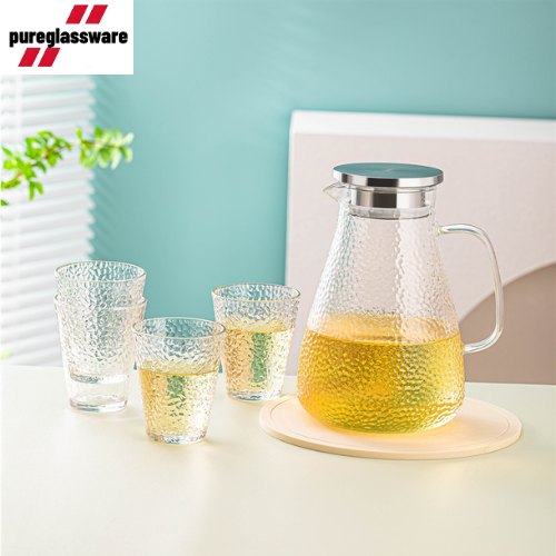 glass jug with glasses set of 4 pitcher carafe for iced tea wholesale