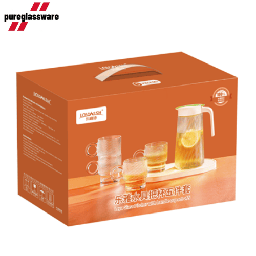 glass water carafe for juice and ice tea set of 5 wholesale
