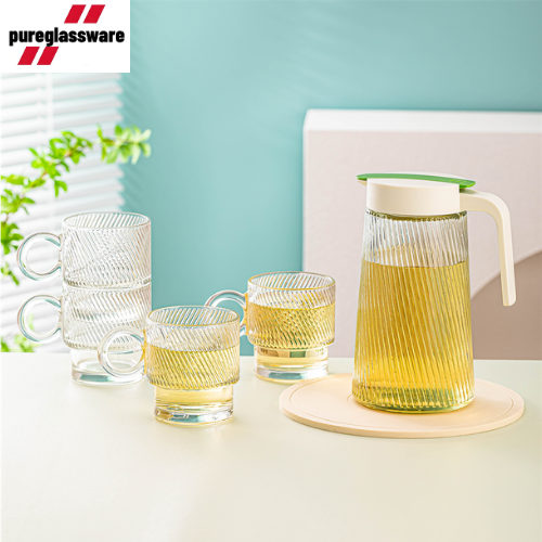 glass water carafe for juice and ice tea set of 5 wholesale