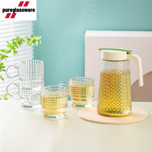glass water jug with lids and glass carafe for cold ice tea wholesale