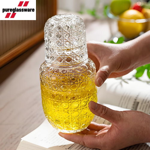 Bedside glass water carafe -pureglassware