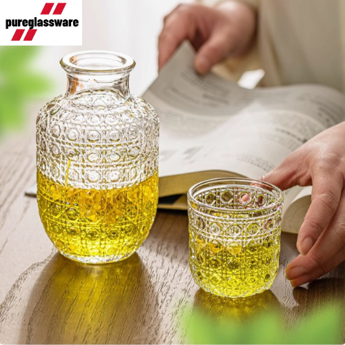 Bedside glass water carafe -pureglassware