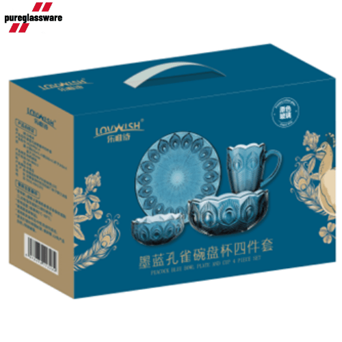 4 piece glass tableware for dinner wholesale