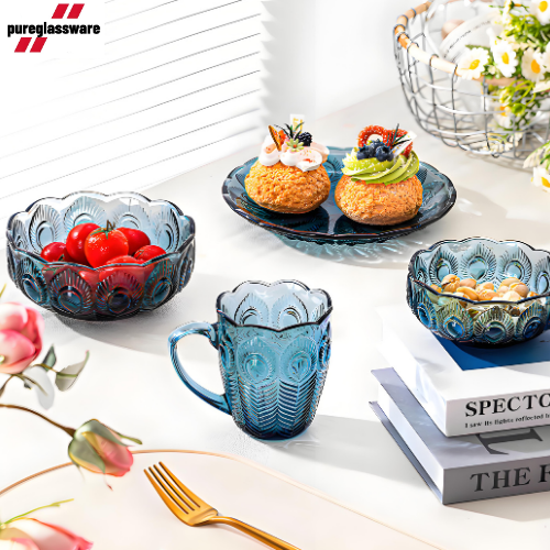 4 piece glass tableware for dinner wholesale
