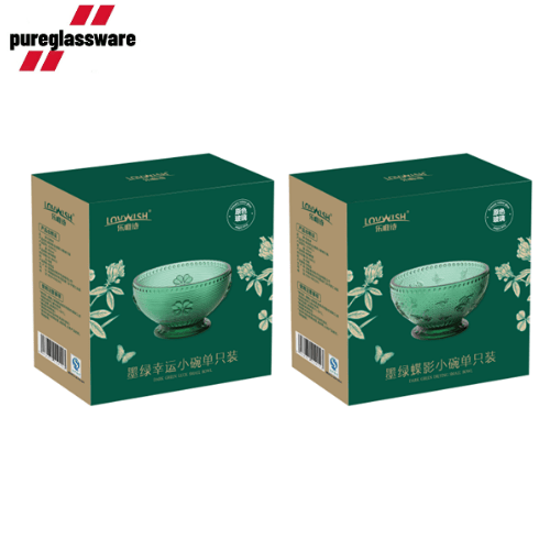 300ml green glass dessert bowls for ice cream wholesale
